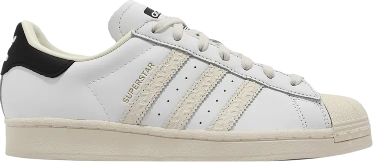 

Кроссовки Superstar 'Debossed Stripes - Wonder White Black', белый, Серый, Кроссовки Superstar 'Debossed Stripes - Wonder White Black', белый