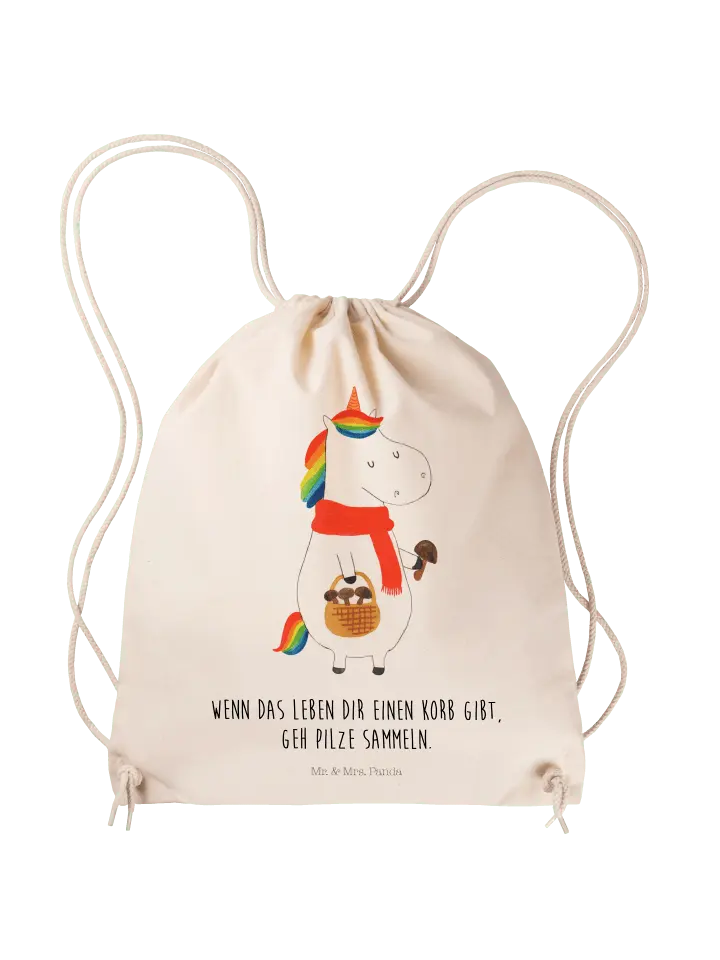 

Спортивная сумка Mr & Mrs Panda Sportbeutel Einhorn Pilz, кремовый