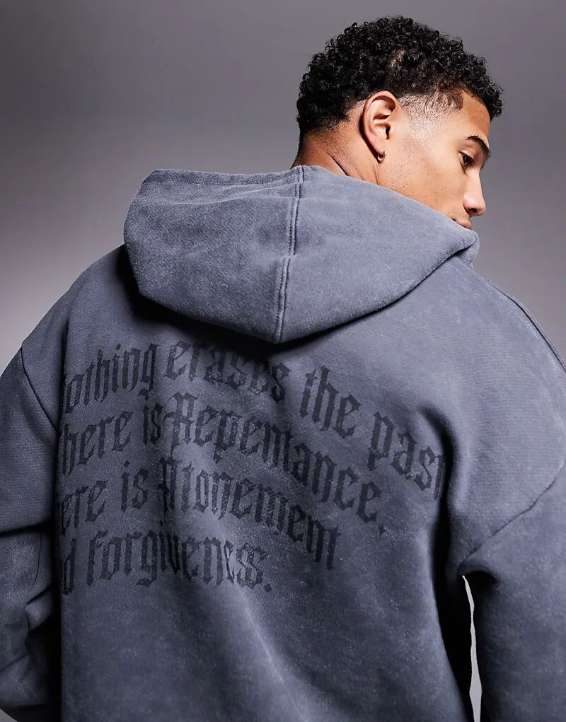 

Толстовка Liquor N Poker свободного кроя светло-серого цвета с эффектом кислотной стирки