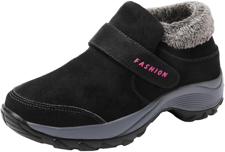 

Женские зимние сапожки RZDYSQ с теплой подкладкой из меха, ортопедические походные, зимние удобные нескользящие сапоги без шнурков для мужчин и женщин (коричневый, мужской, US-5)