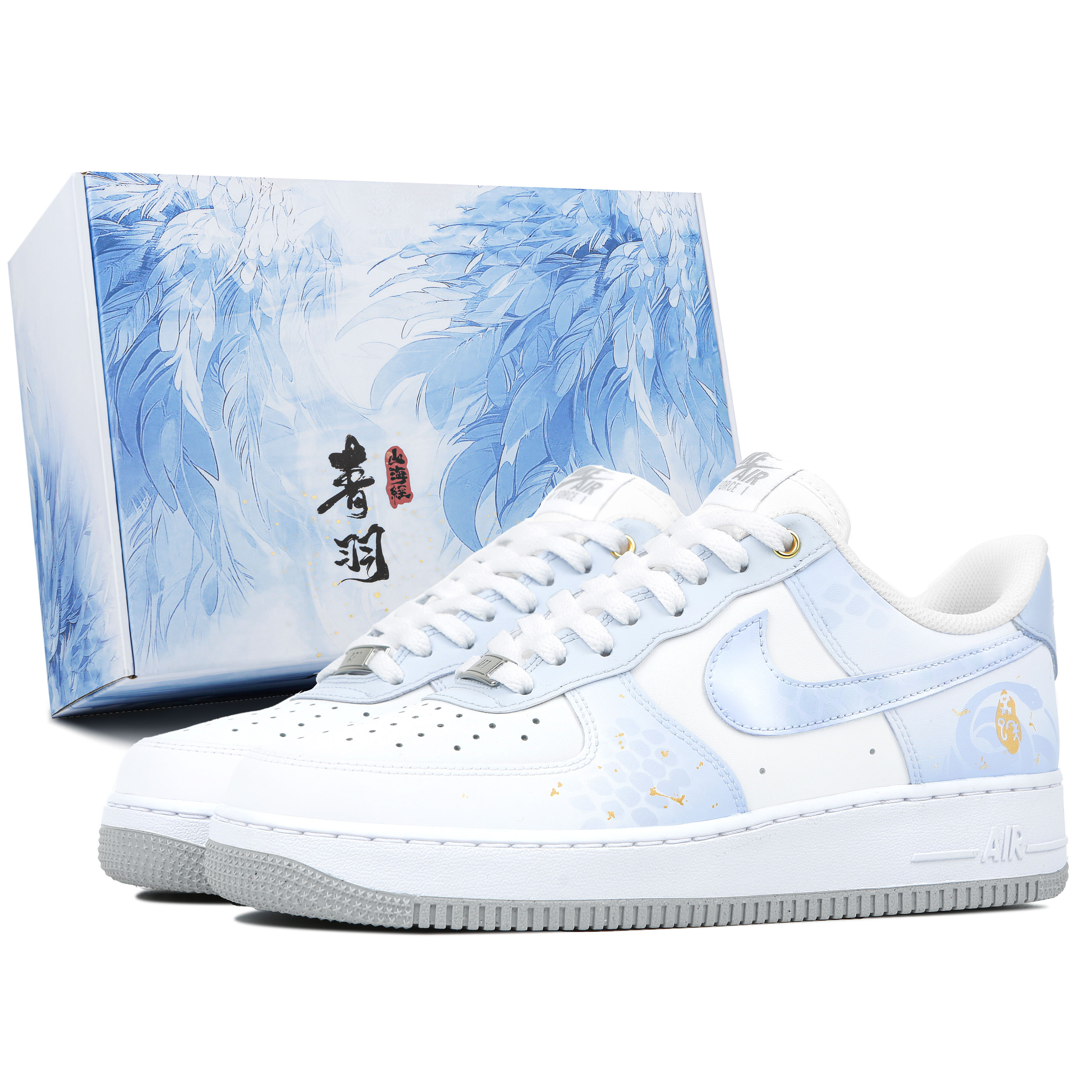 

Nike Кроссовки Air Force 1 с низким верхом для скейтборда, противоскользящие, мужские, белые, синие
