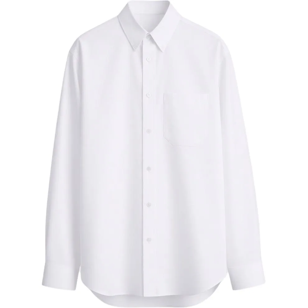 DIOR Рубашка мужская белая с лацканом Moderate