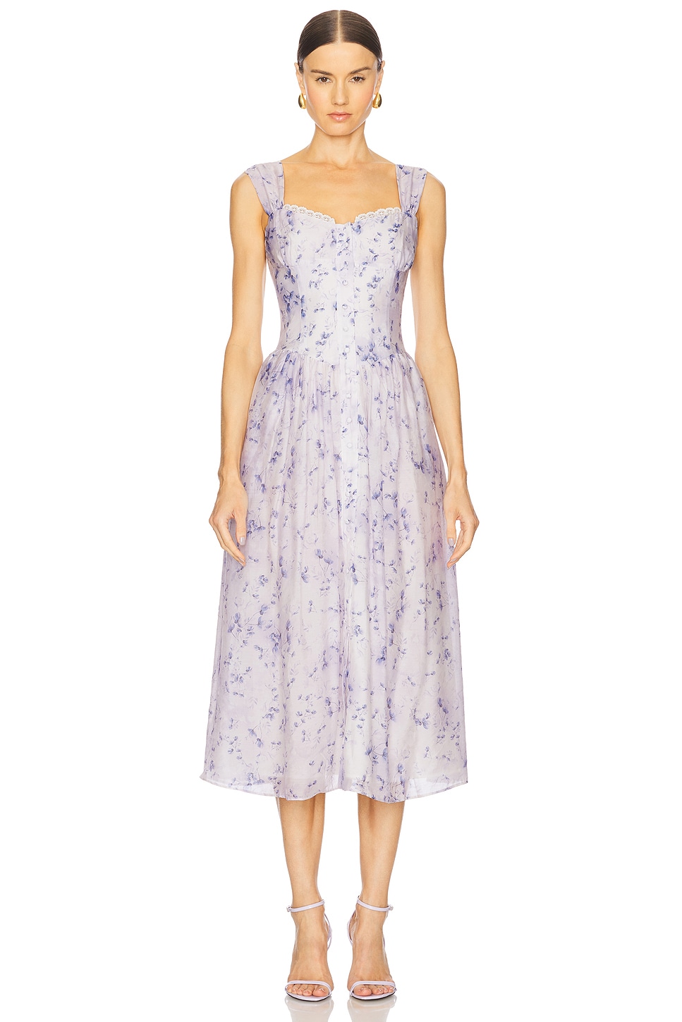 

Миди-платье Malea Bardot, blu floral