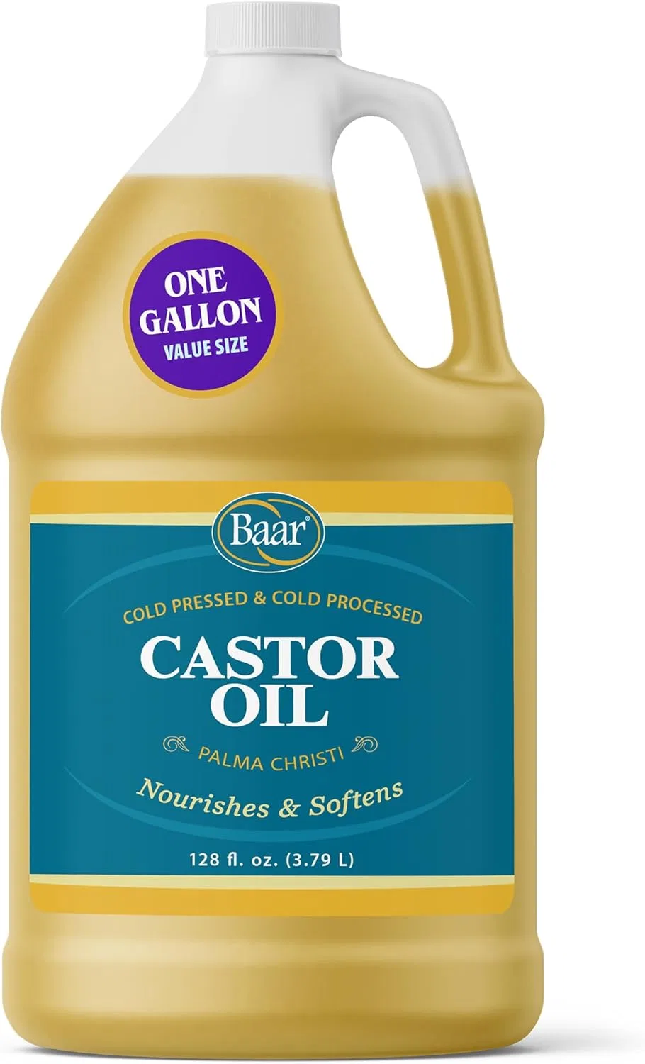 Масло касторовое холодного отжима Baar, 128 Fl Oz