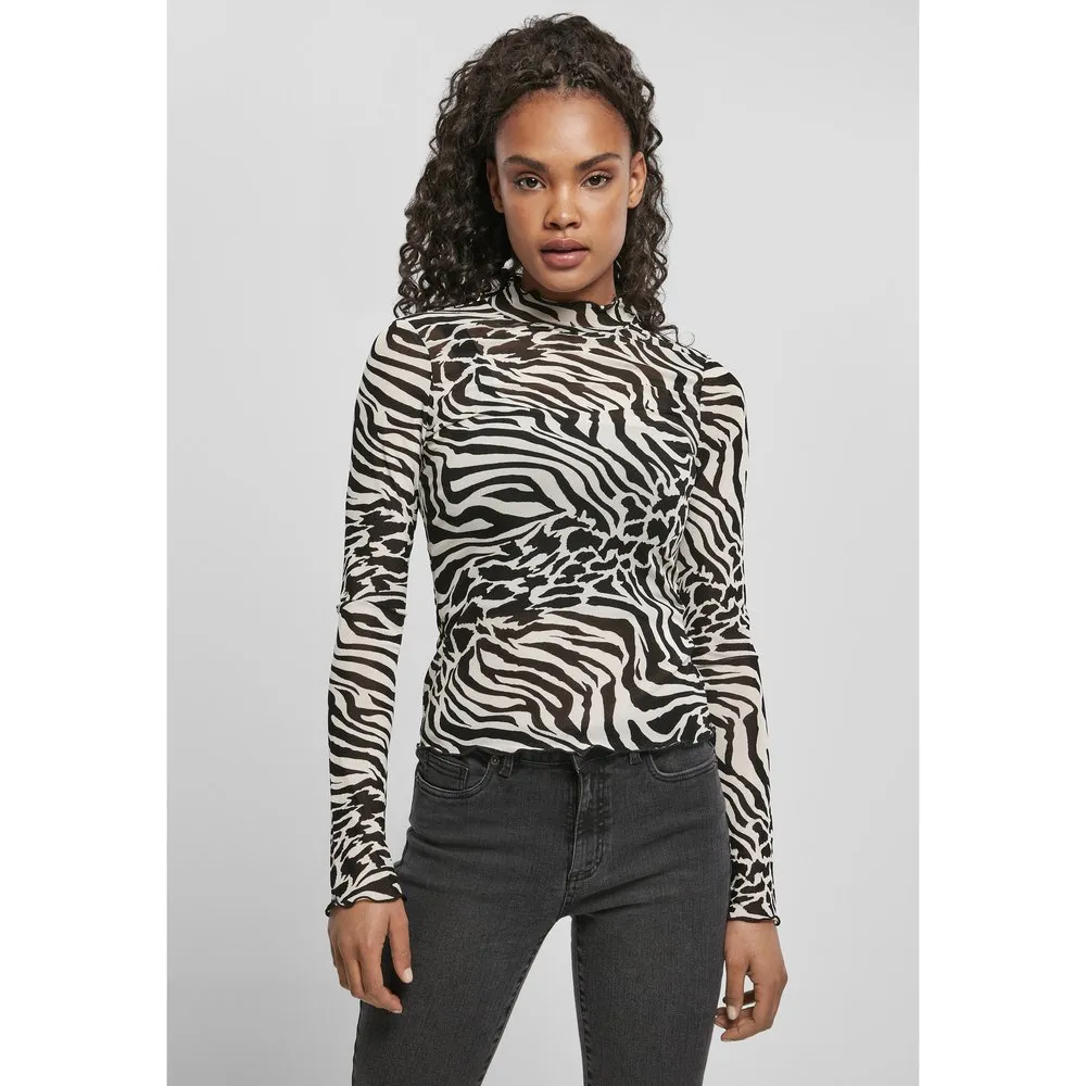 

Блуза Urban Classics Turtleneck Top Aop Mesh Big, белый