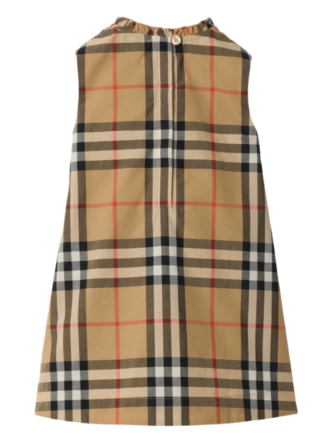 Платье Burberry Kids из поплина в клетку, нейтральный — фото 2
