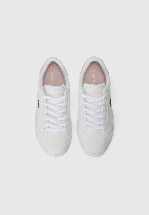 Кроссовки powercourt унисекс Lacoste, White/Light Pink — фото 4