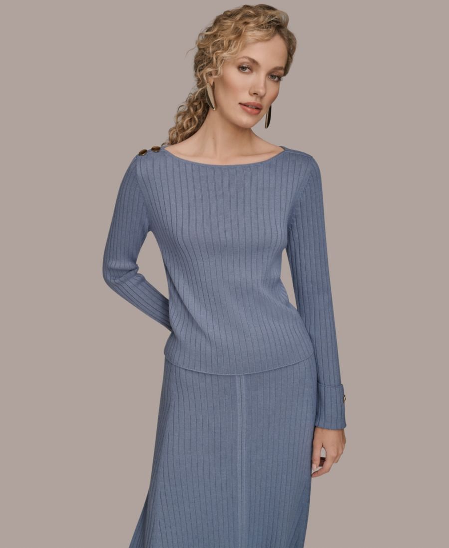 

Женский свитер с длинными рукавами и пуговицами Donna Karan New York, Tempest