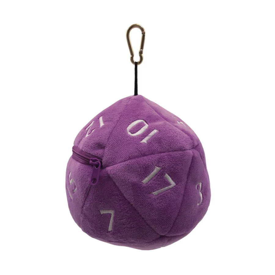 

Плюшевая сумка для игральных костей d20 - фиолетовый, Official Dungeons and Dragons Deck Boxes, Sleeves, Journals & Binders