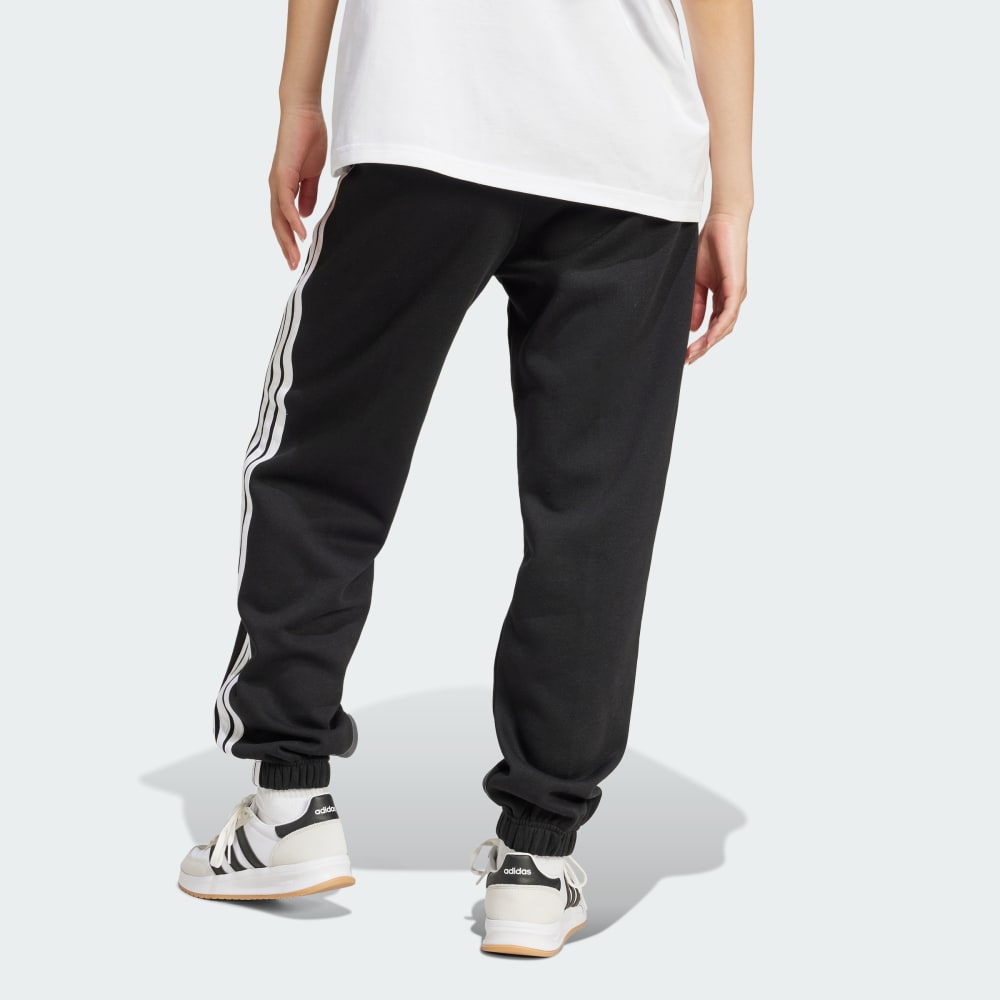 Спортивные брюки Adidas Essentials 3-Stripes Fleece Loose-Fit Pants, черный/белый — фото 2