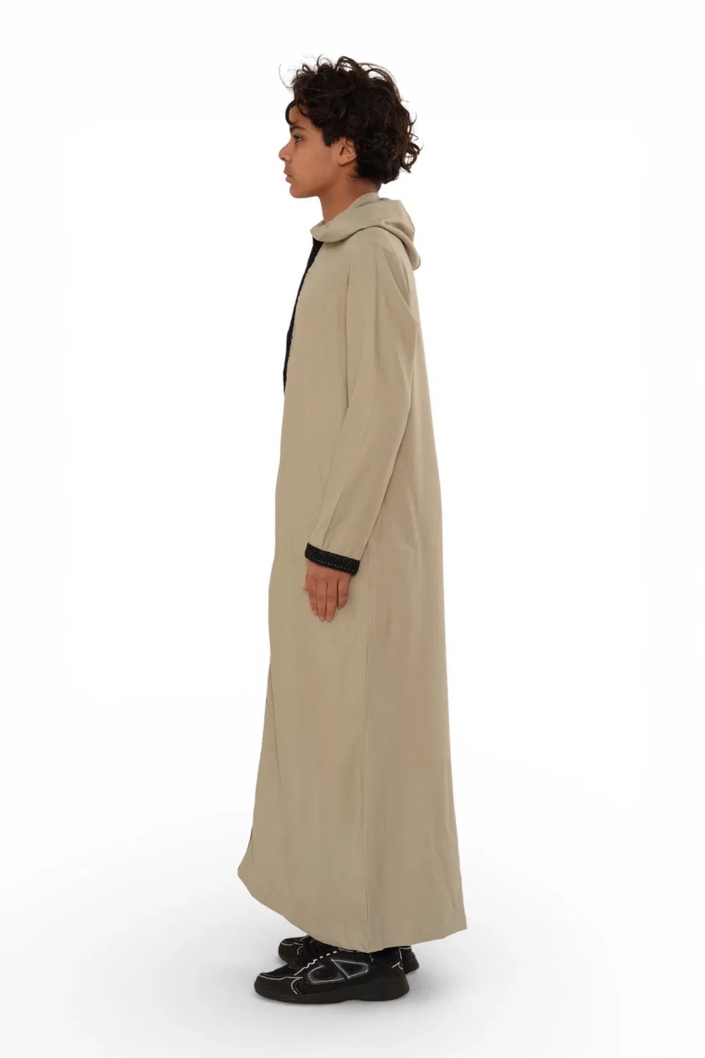 Arabic Thobes Детский марокканский халат Тобе серого цвета с капюшоном для мальчиков Джеллаба Рамадан Джубба- K-HM3 — фото 3