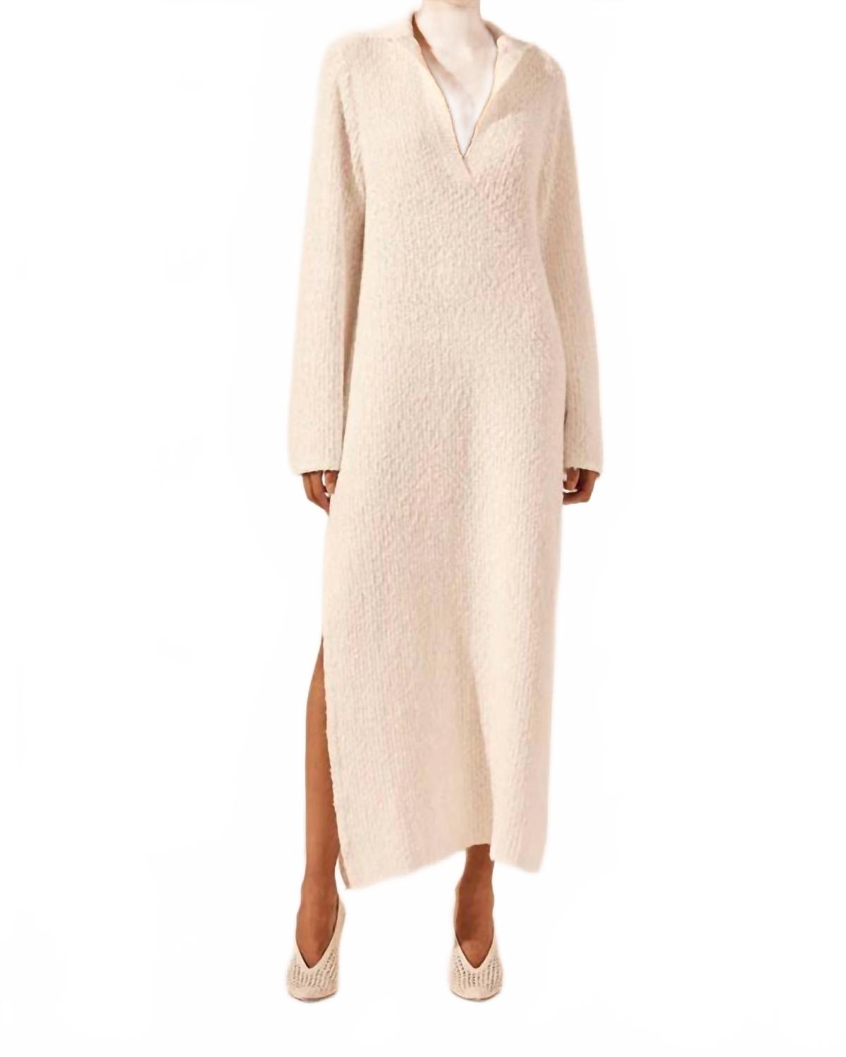 

Поло-платье миди с длинным рукавом Ваяна в цвете айвори Shona Joy, слоновая кость