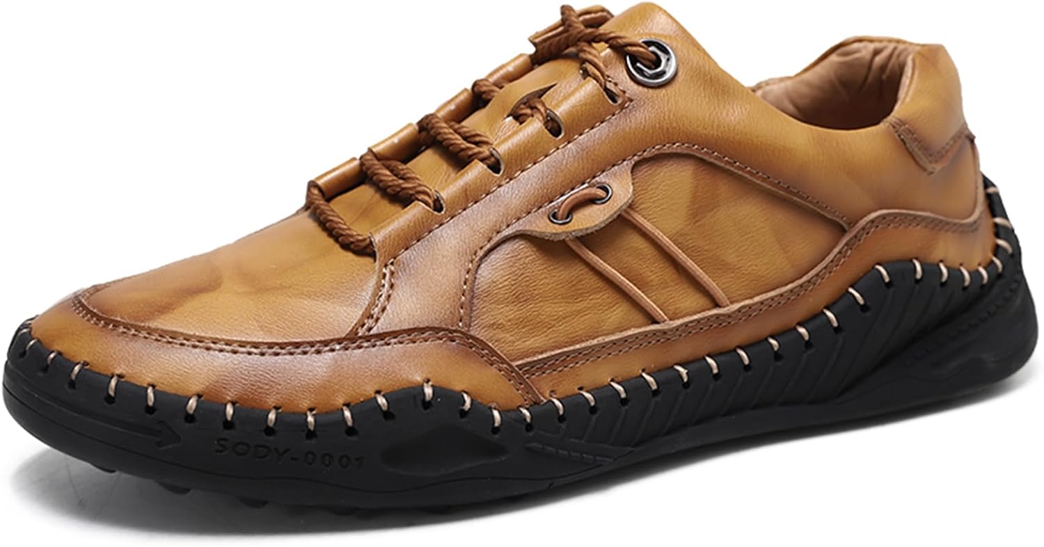 

Мужские модные кожаные кроссовки Мужские повседневные туфли Мужские мягкие удобные туфли для вождения и ходьбы Abborora, светло-коричневый