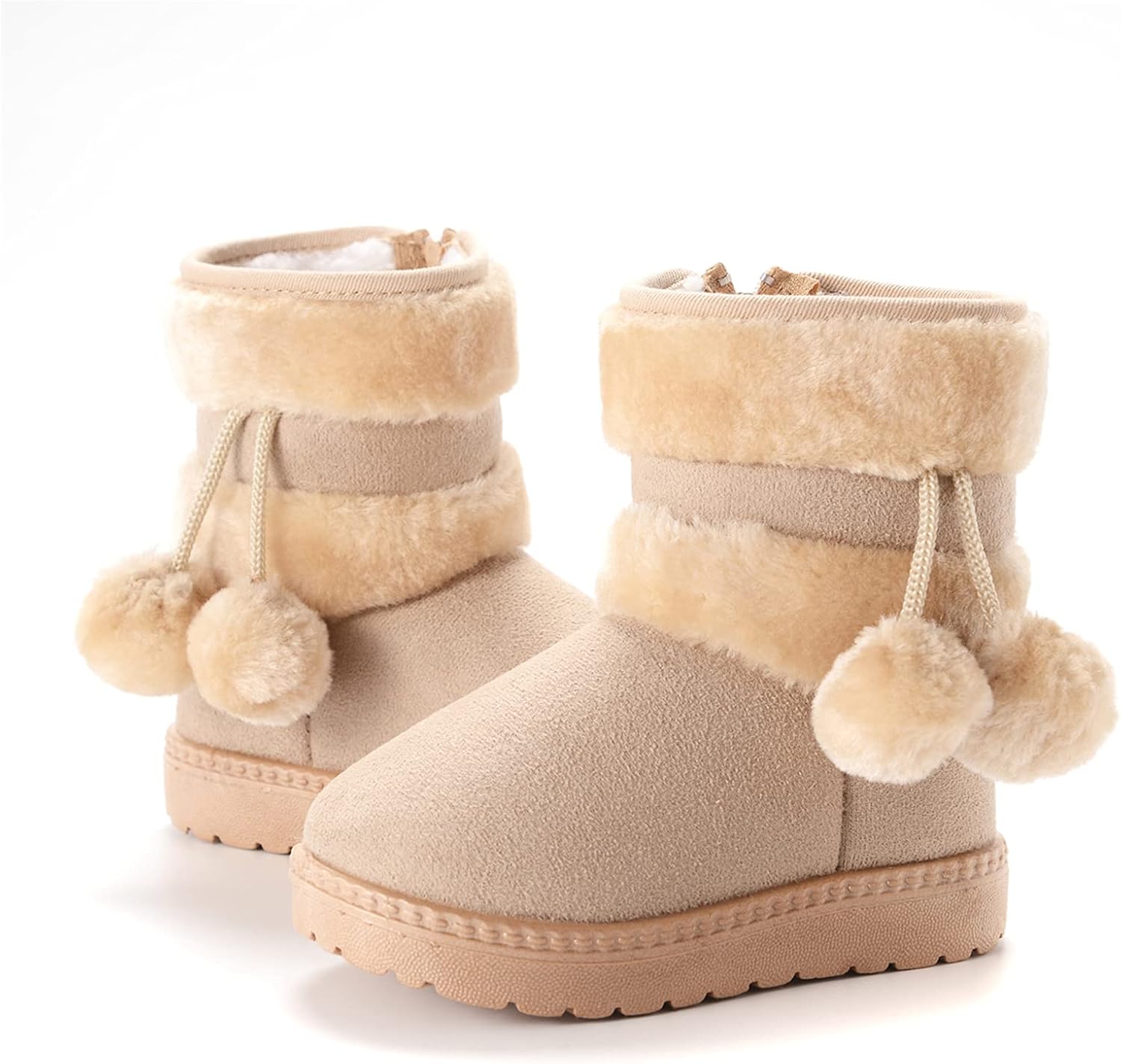 

Девочки Мальчики Теплые зимние ботинки для детей На улице Снегоступы (Малыши/Младшие дети) KDHAO, Beige-1