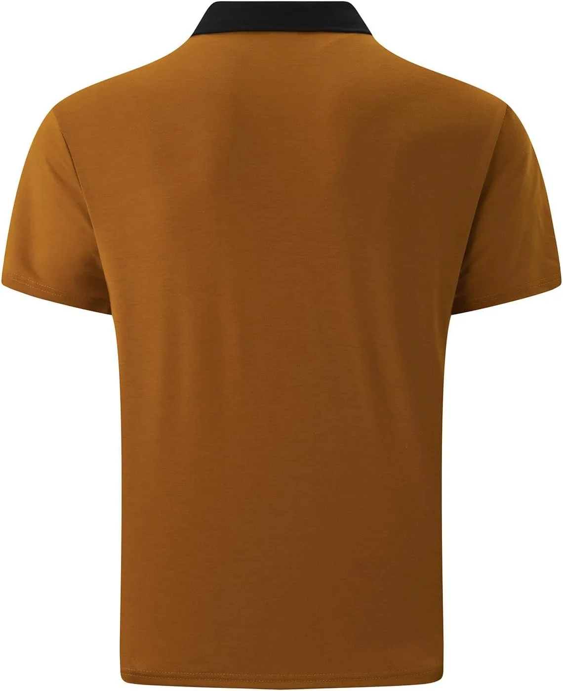 Мужская футболка с коротким рукавом Casual Slim Fit для гольфа с отложным воротником и пуговицами, однотонная, для активного отдыха и спорта, летний топ Generic, желтый — фото 2
