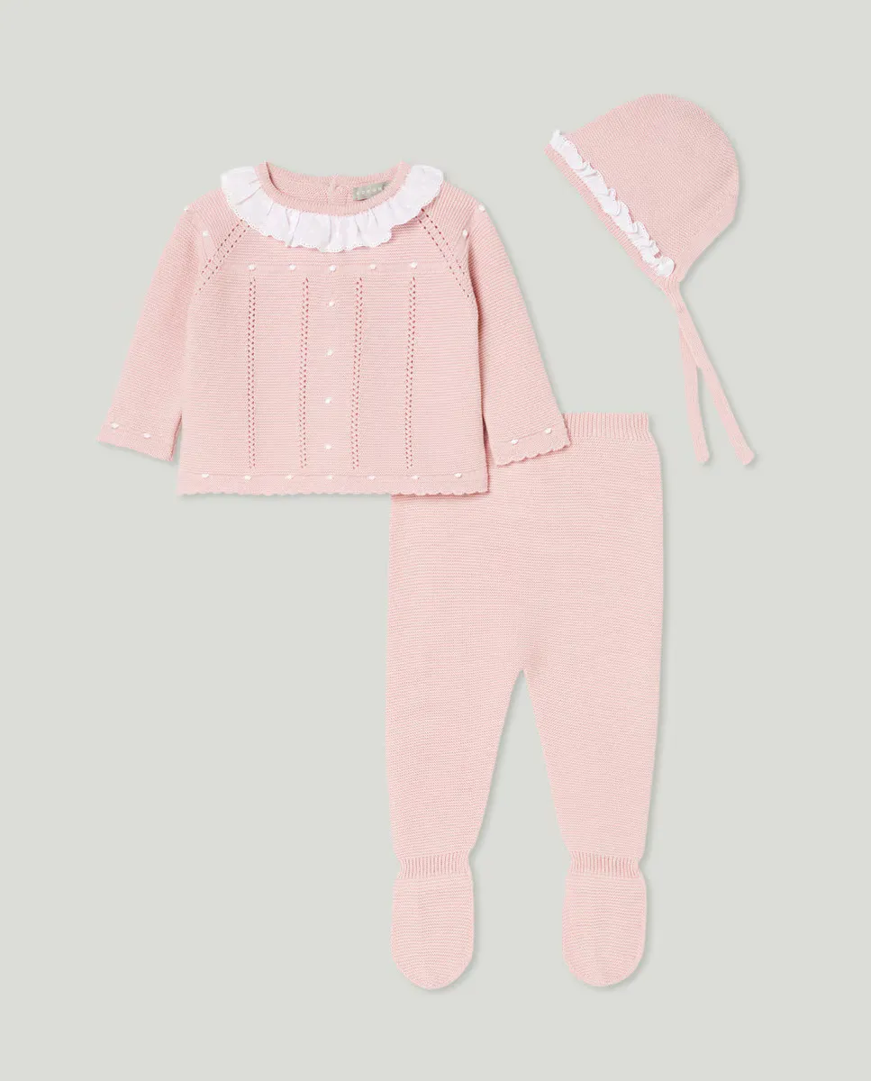 

Унисекс трикотажный комплект с капюшоном и манжетами гола Coconut El Corte Inglés, розовый