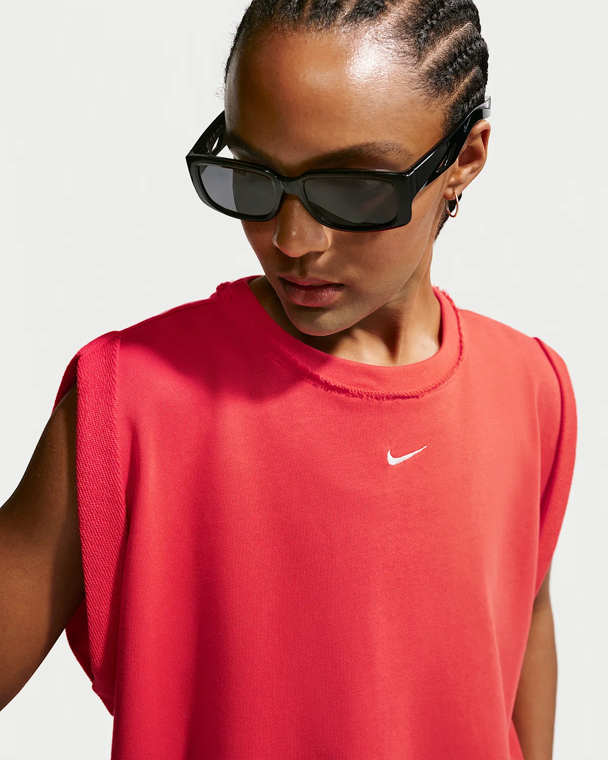 Женская свободная майка Nike Sportswear Chill Terry, Light Crimson/Sail — фото 3