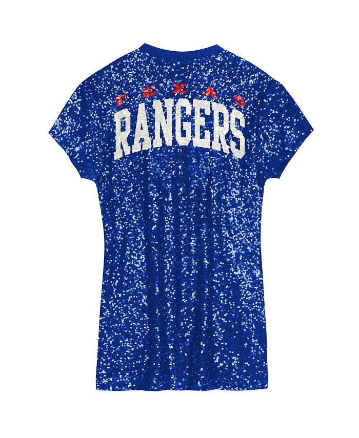 Платье для девочек дошкольного возраста Royal Texas Rangers с V-образным вырезом и пайетками Outerstuff — фото 3