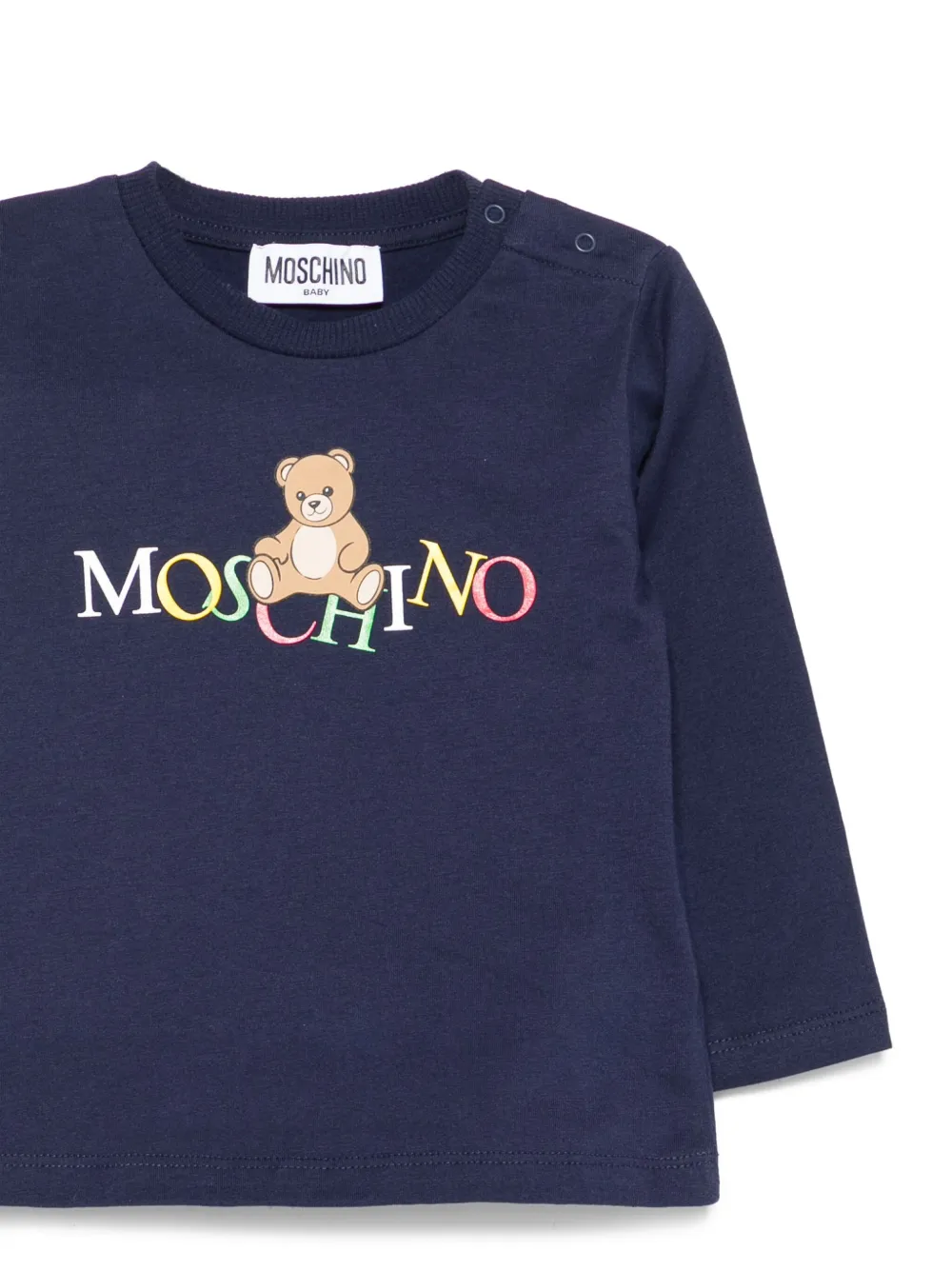 Топ с длинными рукавами и принтом Тедди Moschino Kids, синий — фото 3