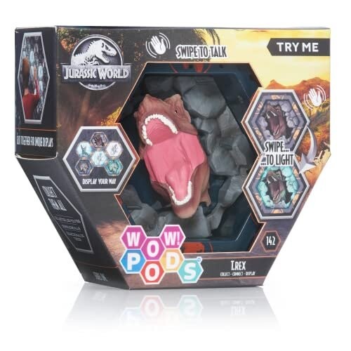 

Wow Gear PODS - Коллекция Jurassic World - Тираннозавр Рекс (SFX) - Коллекционная фигурка со световыми, звуковыми эффектами и датчиком движения (Deqube 918JUR100503)