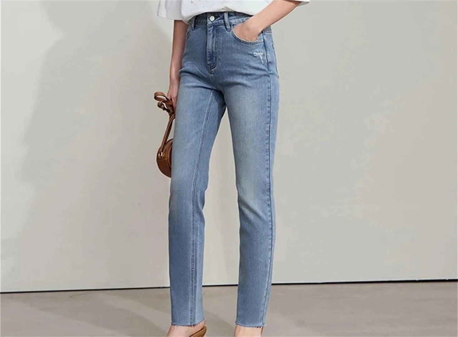 Джинсы slim fit, деним, Light Denim Blue — фото 2