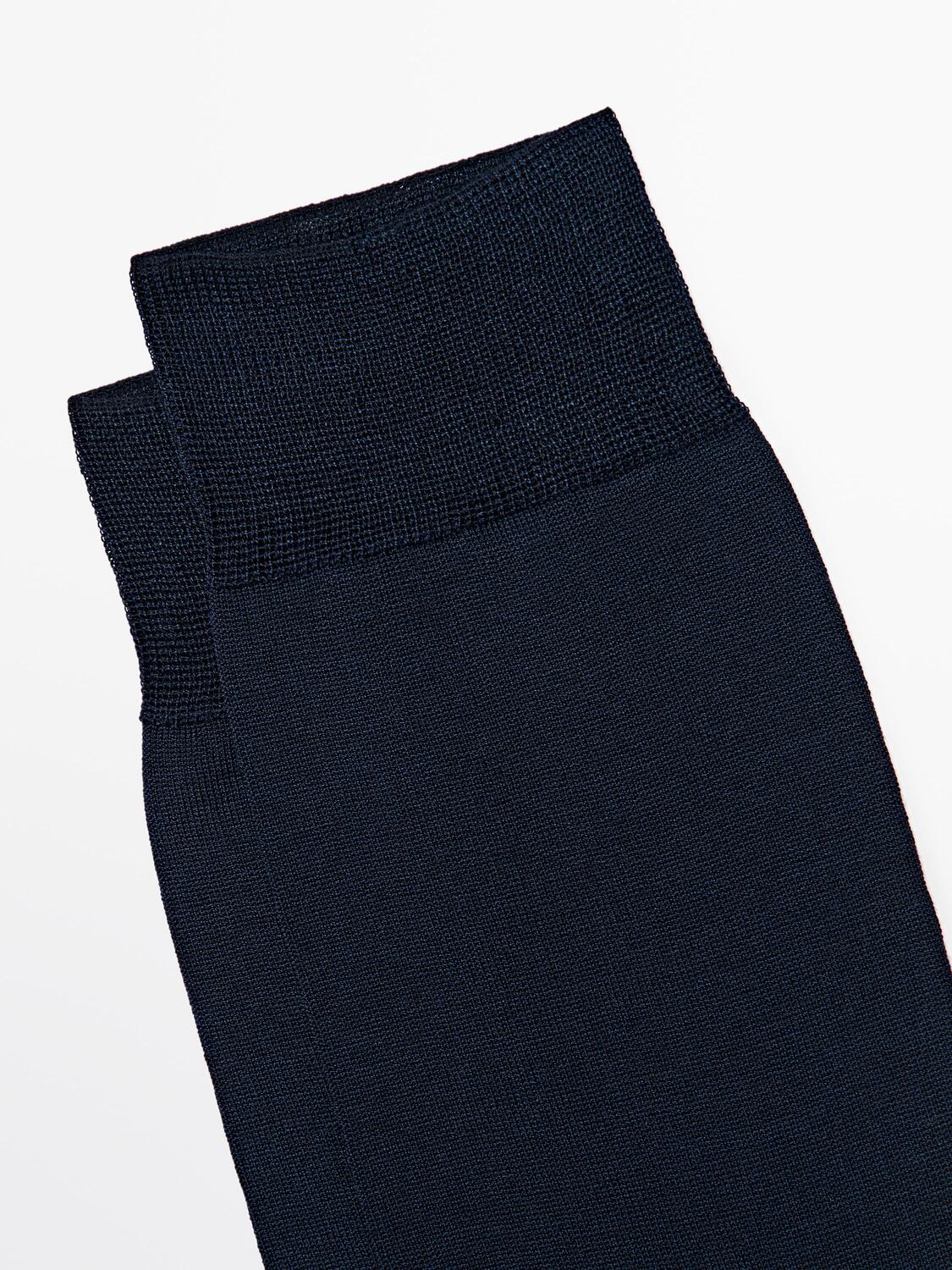Классические однотонные носки Massimo Dutti, navy blue — фото 4