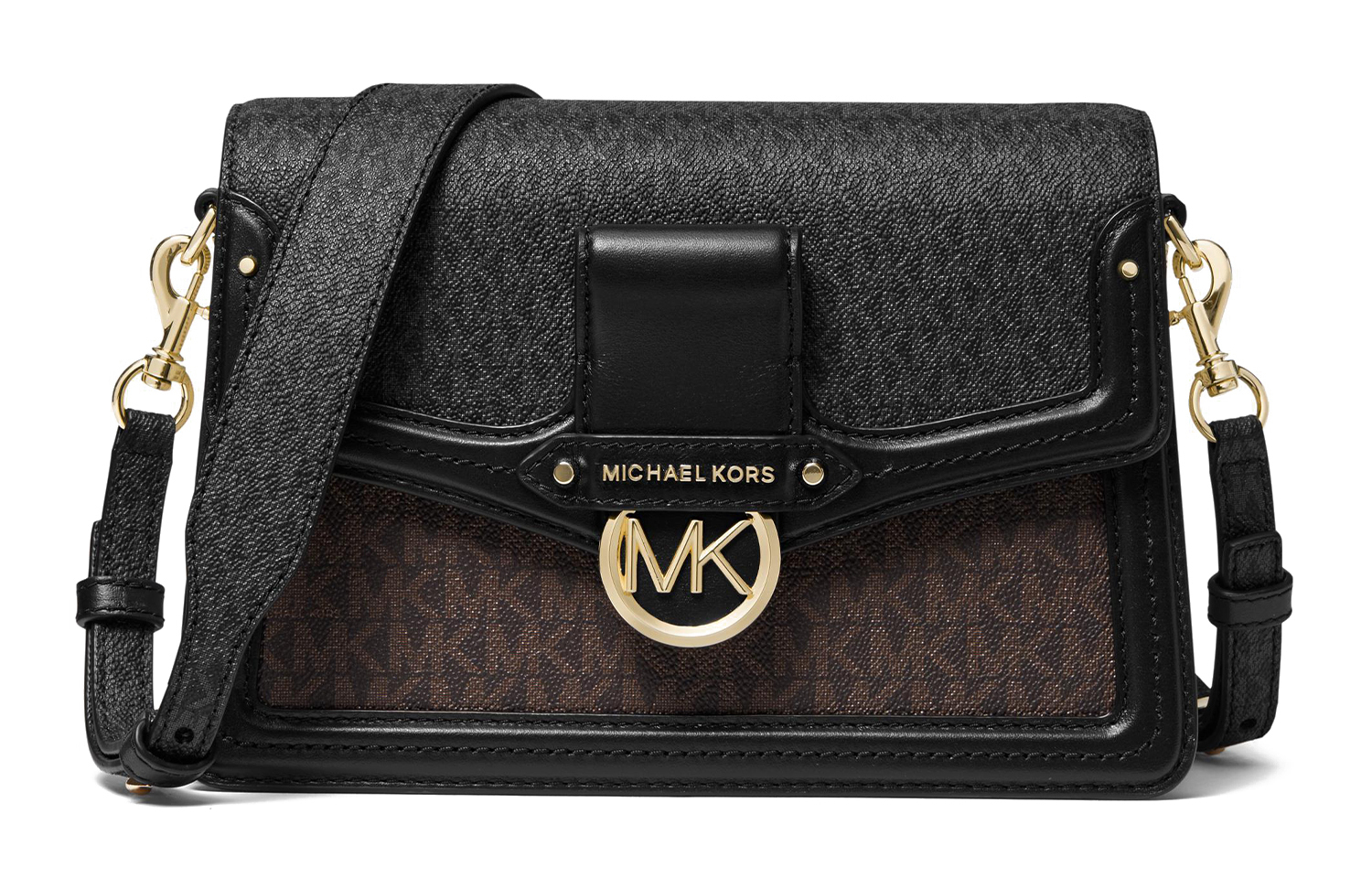 

Искусственная кожа, кожаный мессенджер, кроссбоди, женская наплечная сумка brown black MICHAEL KORS, Set (Bag+Dust Bag)