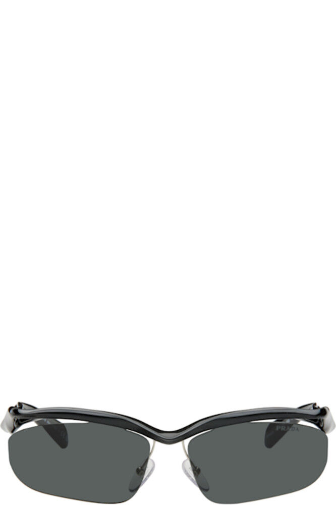 

Солнцезащитные очки в черной витой оправе Prada Eyewear