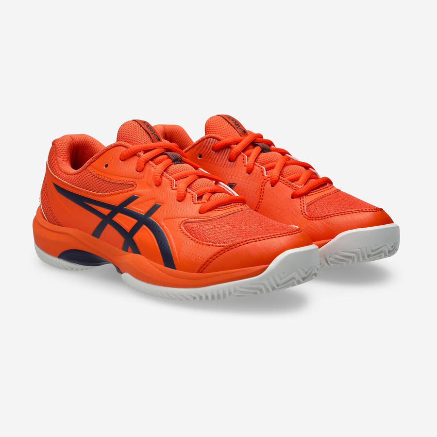 Детские теннисные кроссовки для грунтовых кортов - Asics Gel Game 10 оранжево-синие — фото 2