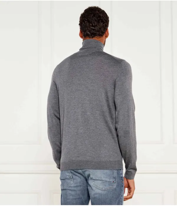 Шерстяная водолазка Musso-p Slim fit Boss, серый — фото 3