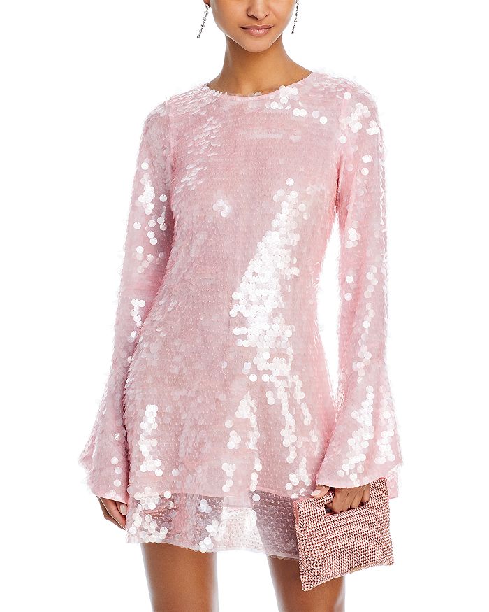 

Платье с пайетками Annabella LoveShackFancy, розовый