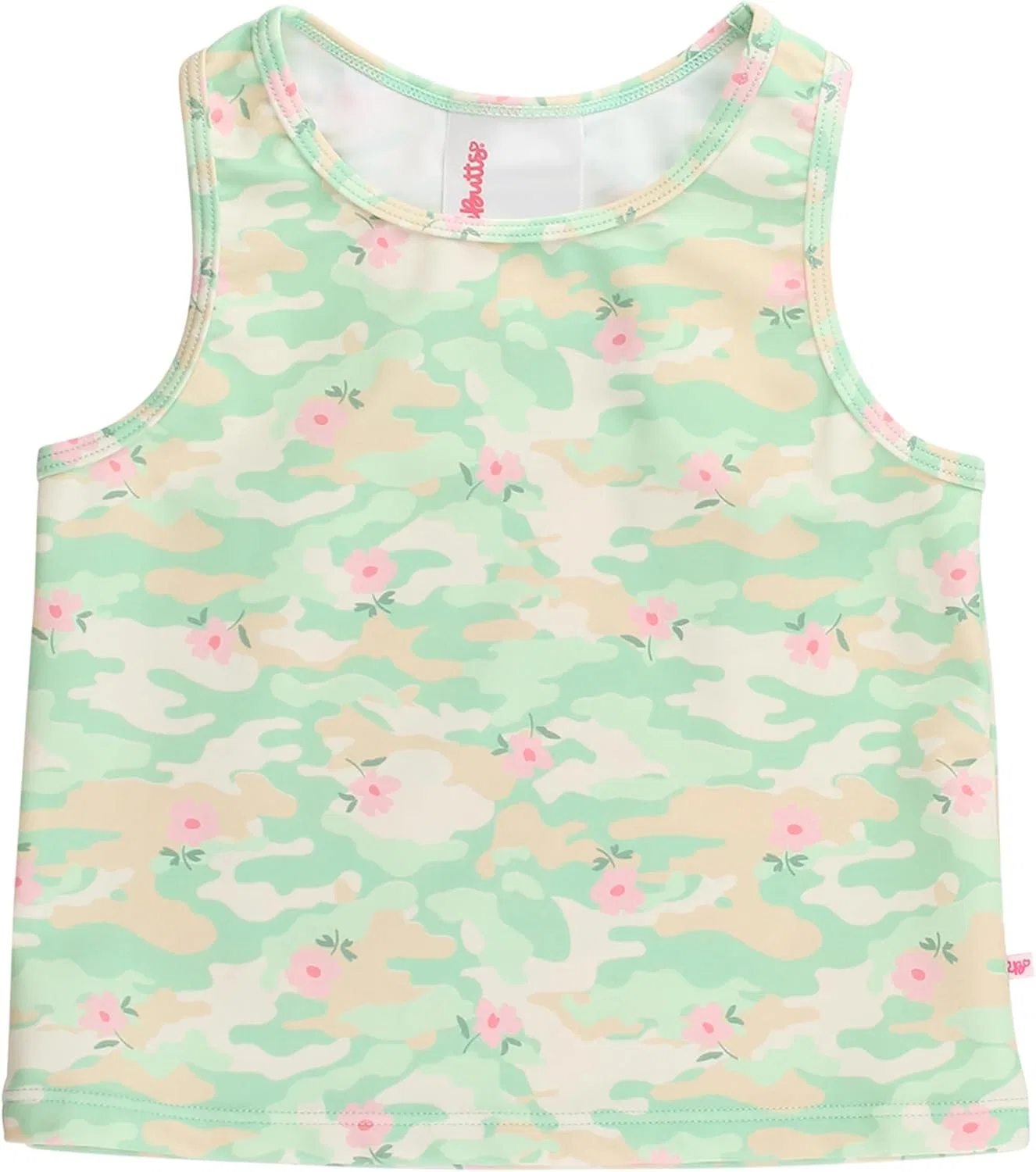 Детский активный топ RuffleButts, Sage Blossom Camo
