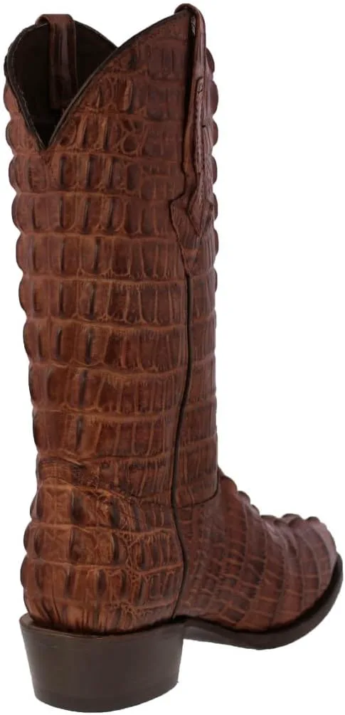 

Мужские ковбойские вестерн-бутсы коньячного цвета с полным рисунком из крокодилового хвоста и круглым носком Cowboy Professional
