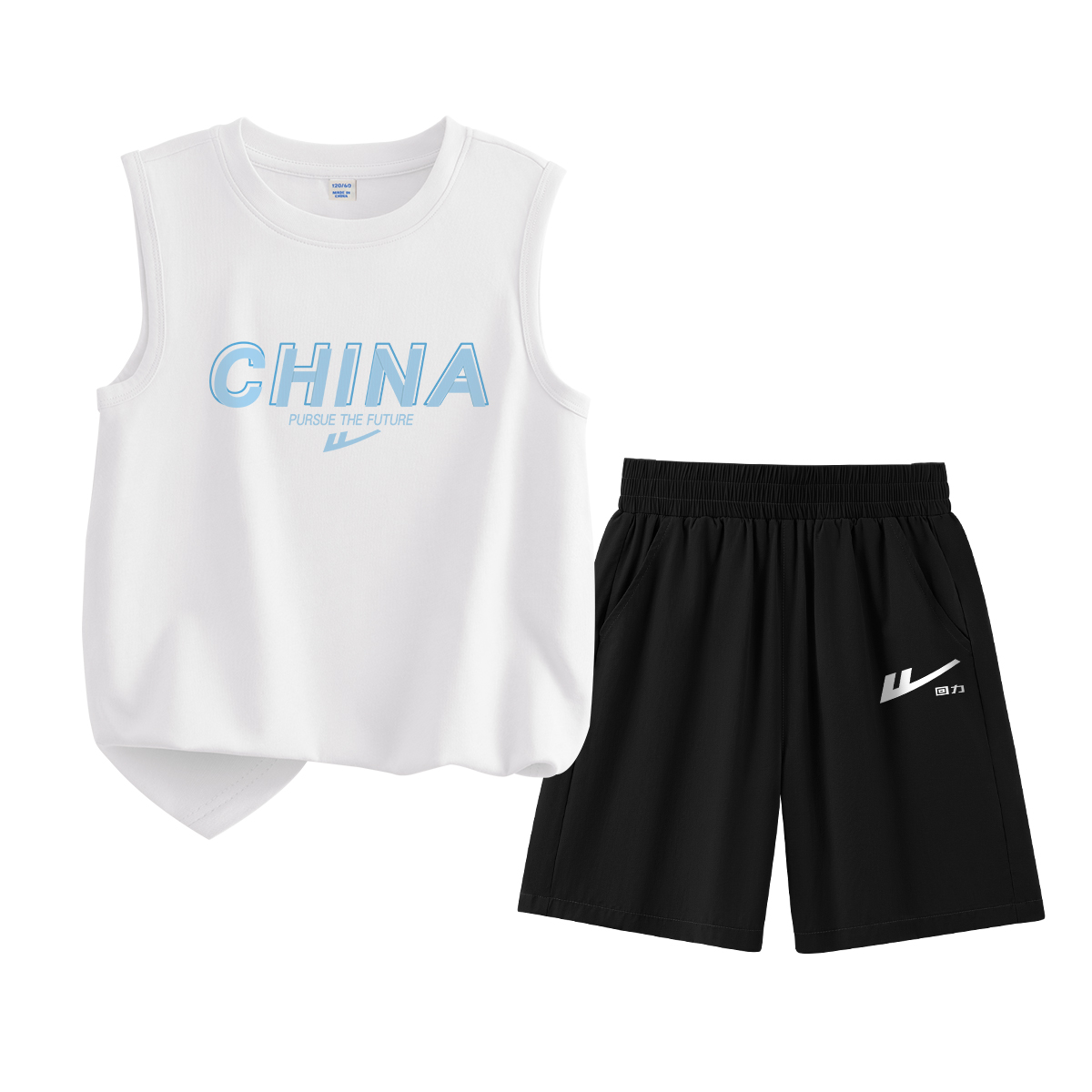 Детская повседневная спортивная одежда WARRIOR, белый/h синий letter - черный/h chinese return белый k — фото 3