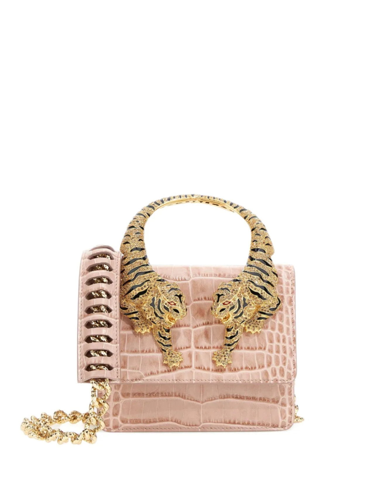 

Мини-сумка с изображением тигра Roberto Cavalli, розовый