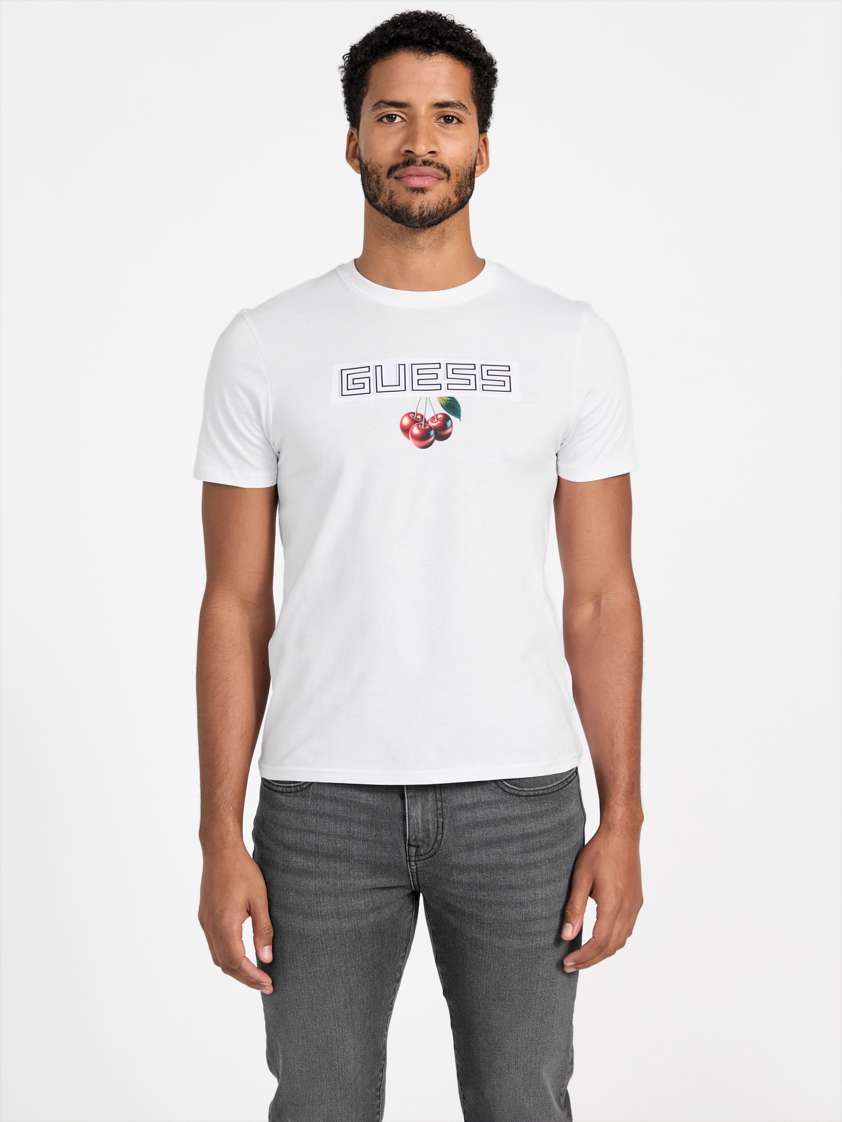 

Футболка с логотипом Eco Cherry Guess Factory, цвет pure white