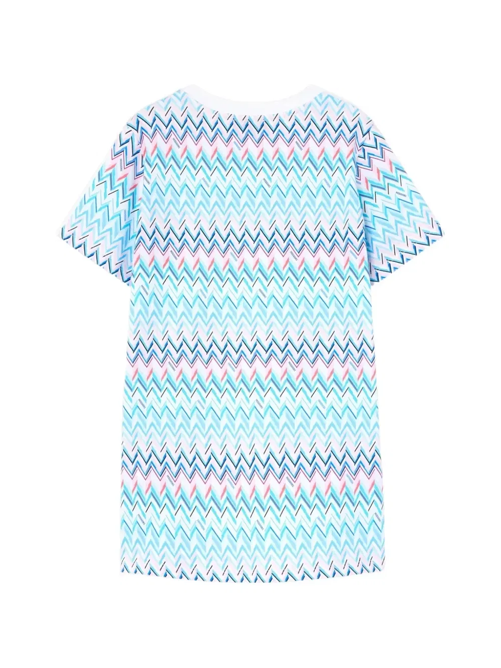 Платье с принтом "зигзаг" и логотипом Missoni Kids, синий — фото 2