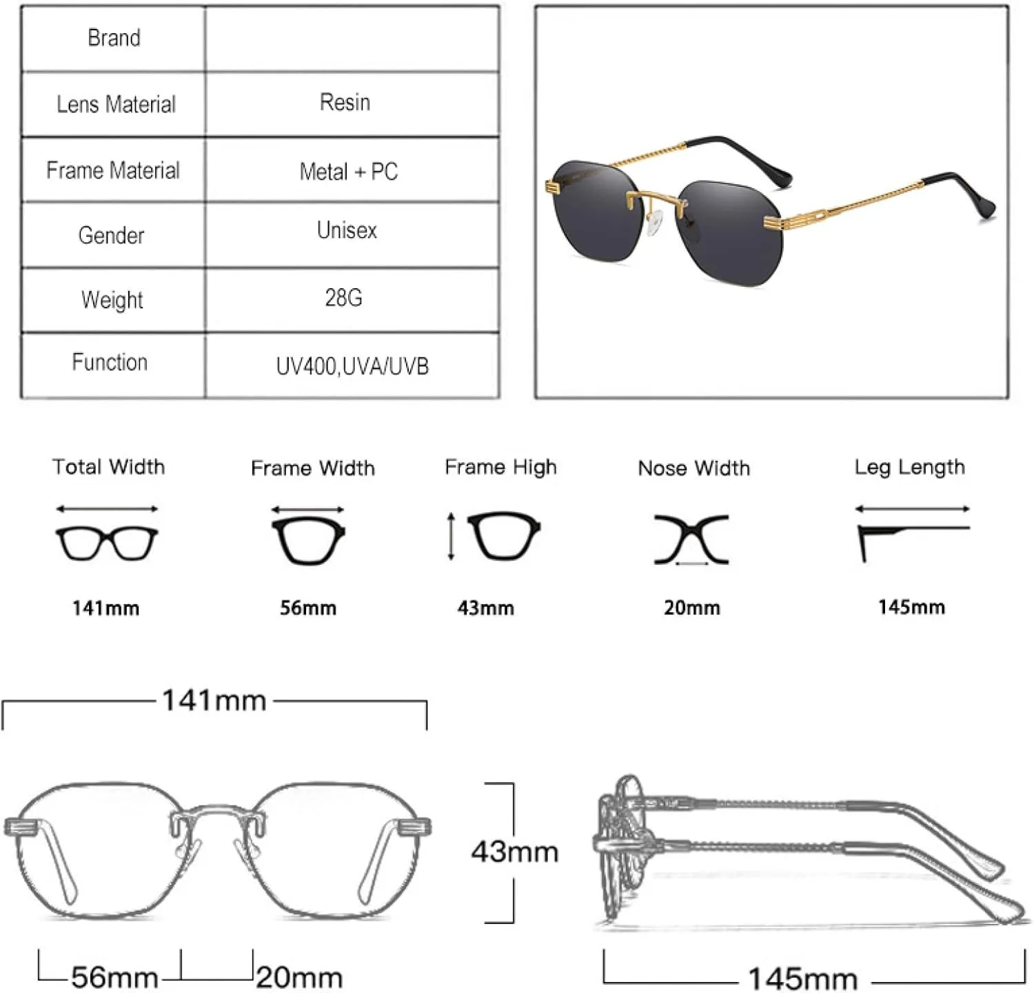

Женские модные безободковые очки с градиентным переходом цвета; мужские овальные цветные солнцезащитные очки с защитой от УФ-излучения UV400 TOIPASTN, Tea Gradient