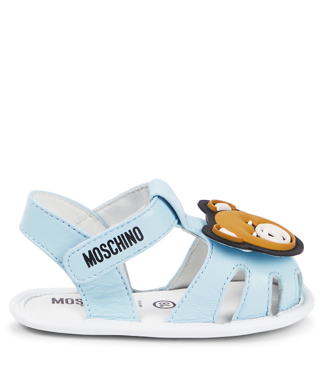 Кожаные сандалии Baby Teddy Bear Moschino Kids, синий — фото 3