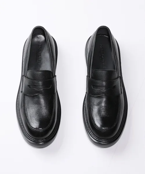 Мужские лоферы из натуральной кожи Dunk Black Penny Lодефер BRENOWELT черные — фото 2