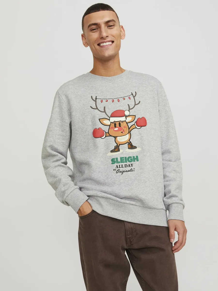 

Толстовка Jack & Jones "JORXMAS SWEAT CREW NECK XMAS", серый