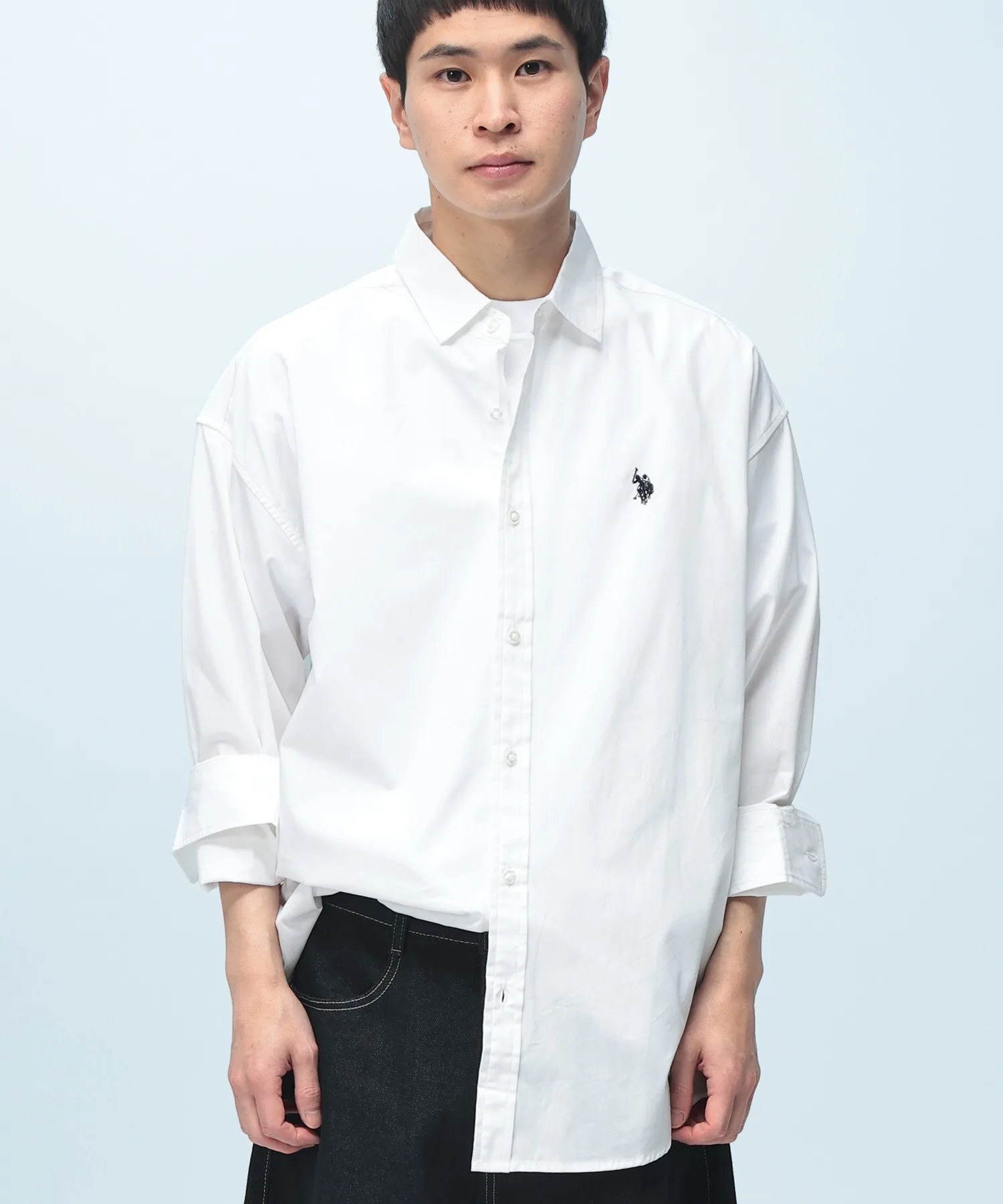 Унисекс рубашка оверсайз Oxford cotton 100% U.S. POLO ASSN. белая