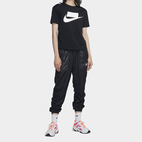 Футболка (WMNS) Nike Casual Sports Training Round Neck Short Sleeve Black T-Shirt, черный — фото 3