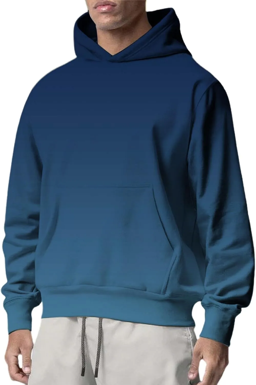 

Мужская толстовка с капюшоном Casual, длинный рукав, мягкий флис, с карманом-кенгуру