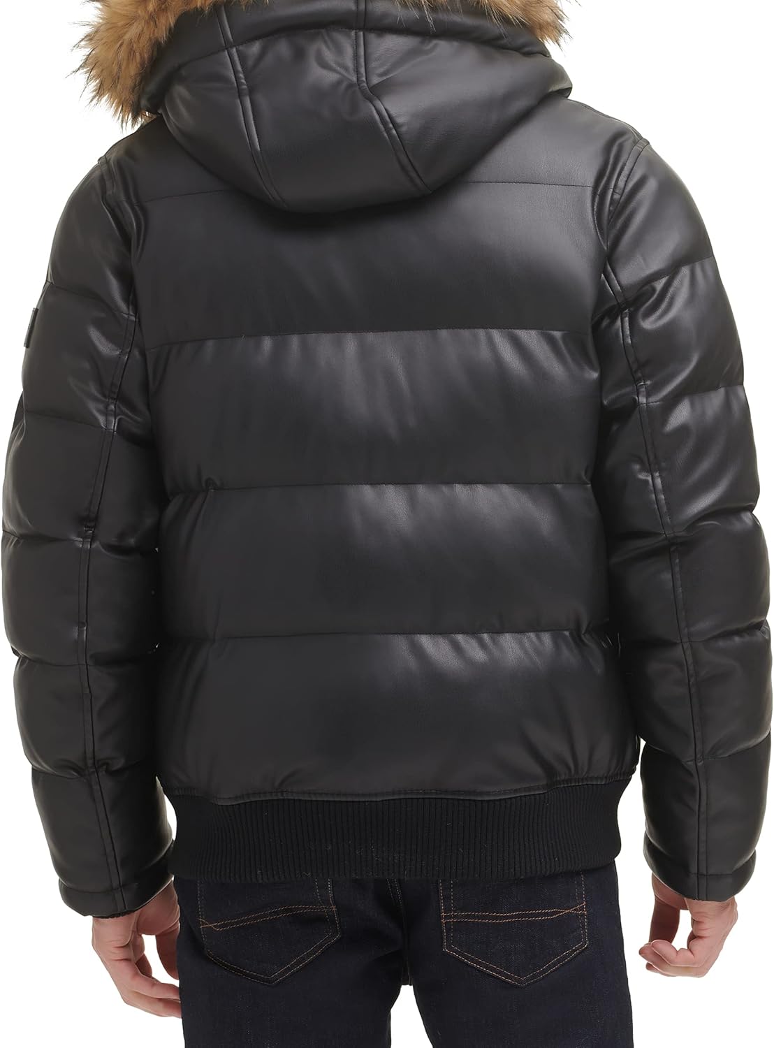 Мужская стеганая куртка-бомбер Tommy Hilfiger Arctic Cloth (стандартная и для больших и высоких), Black Faux Leather — фото 2