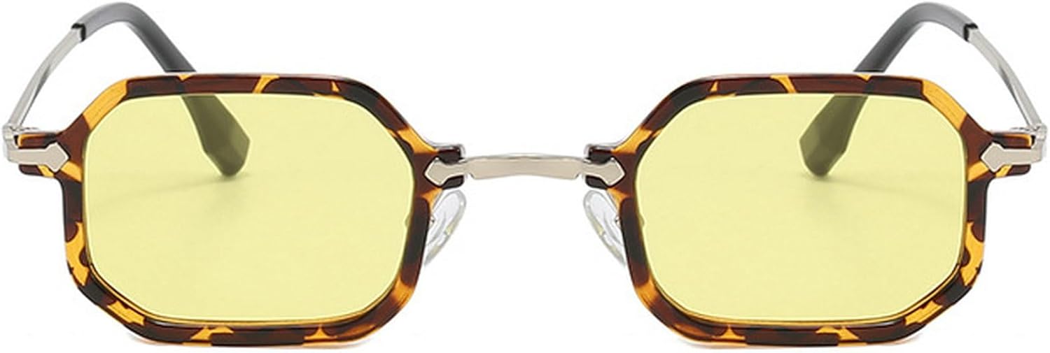 

Маленькие винтажные солнцезащитные очки квадратной формы для женщин, металлические, конфетного цвета, модные, с леопардовым принтом, зеленые, прямоугольные, с защитой от УФ-излучения UV400 mincl, C6