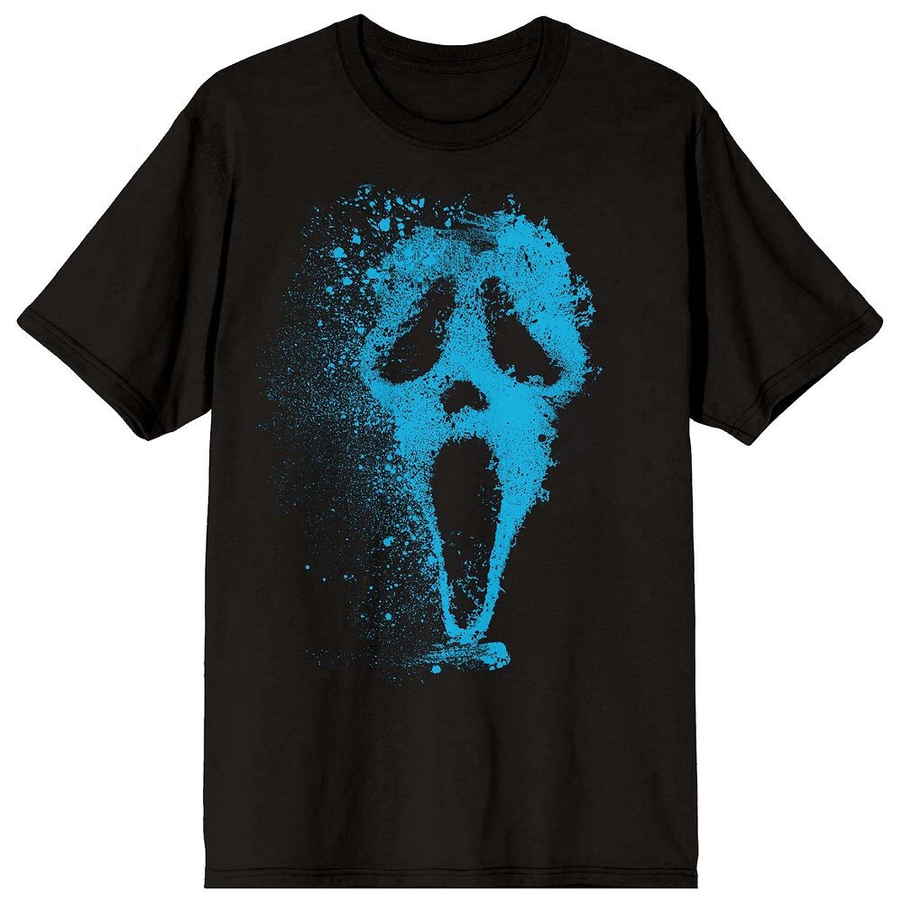 

Мужская футболка с короткими рукавами и рисунком Ghostface Mask Splatter Licensed Character, черный