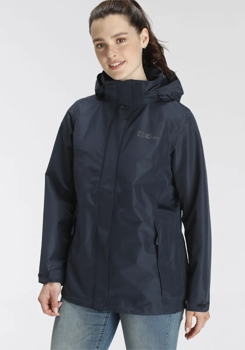 

Функциональная куртка Jack Wolfskin "TOCORA JACKET WOMEN" с капюшоном, водонепроницаемая, ветрозащитная и дышащая, синий