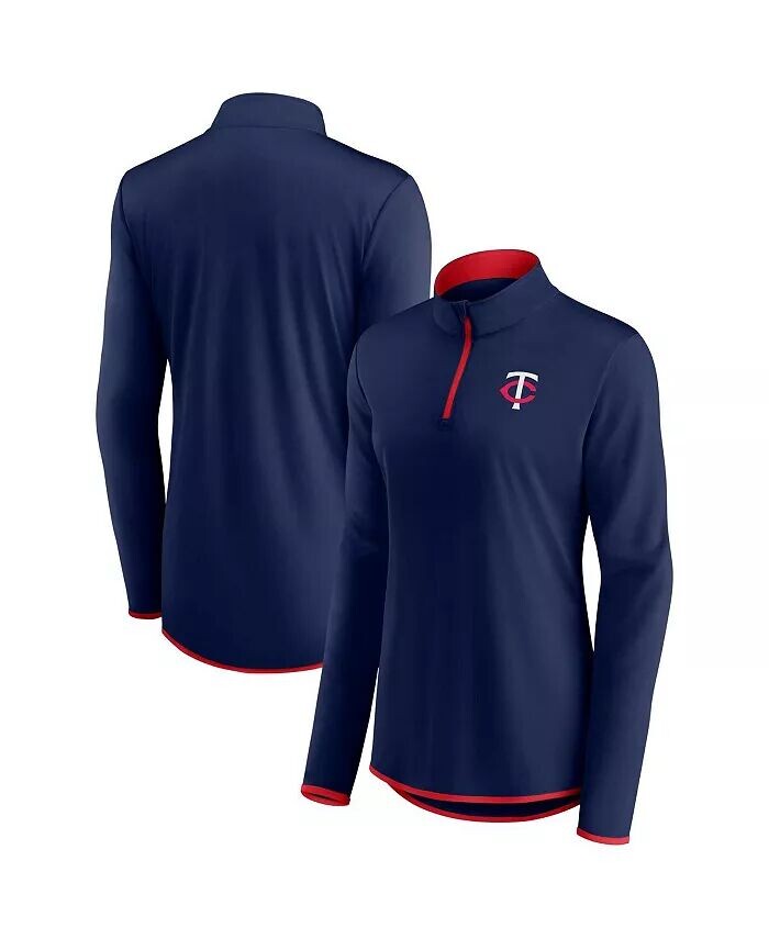 

Женский темно-синий топ с молнией четверти Minnesota Twins Corner Fanatics