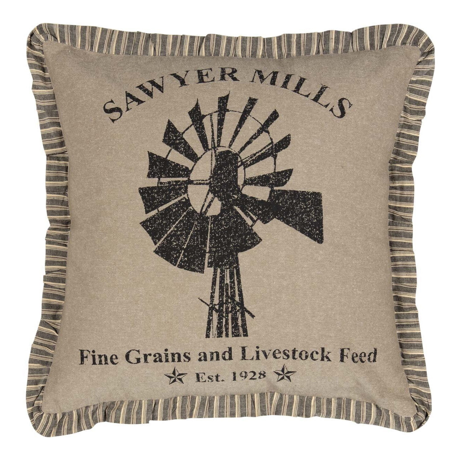 

Подушка декоративная VHC Brands Sawyer Mill, черный